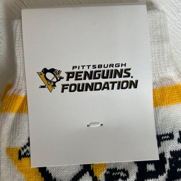 Pittsburgh Penguins Foundation Cotton Socks White Size Youth Large New - Picture 4 of 5